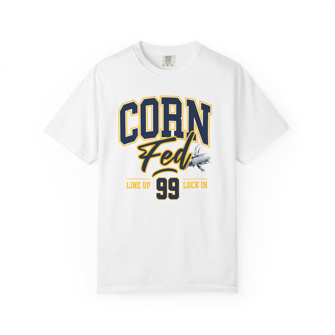 LOCK IN - MICHIGAN - Adult Comfort Colors Unisex 100% Cotton T-Shirt.  The soft, relaxed fit allows for easy wear in both casual and semi-formal settings.