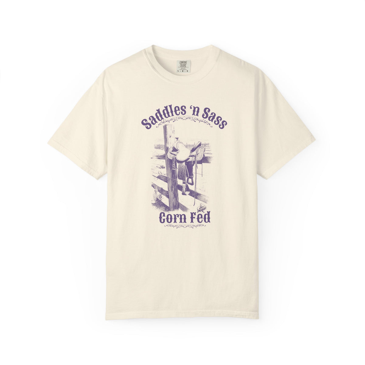 Saddles 'N Sass - Women's Comfort Colors 100% Cotton T-Shirt.