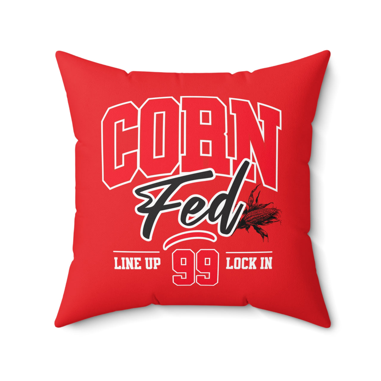 Corn Fed NEBRASKA 20x20 Square Pillow | Farmhouse Decor, Cozy Couch Accessory, Unique Gift, Country Theme Home, Perfect for Harvest Season