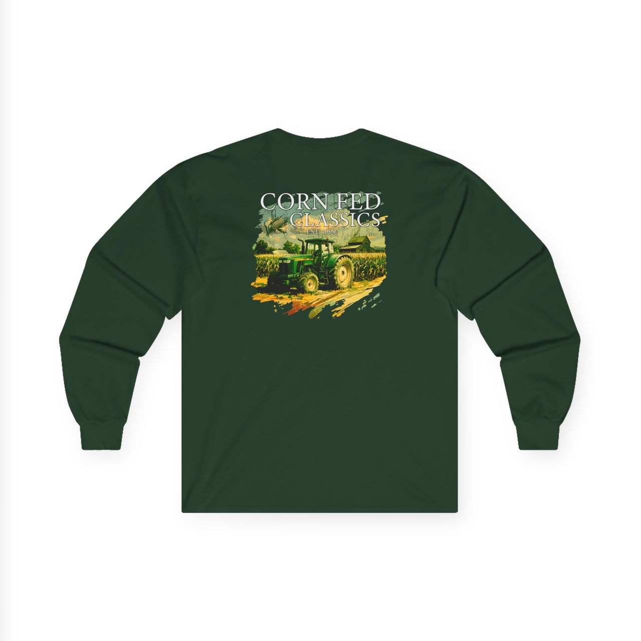 Corn Fed Classics Long Sleeve T-Shirt - 100% Preshrunk Cotton, Comfort