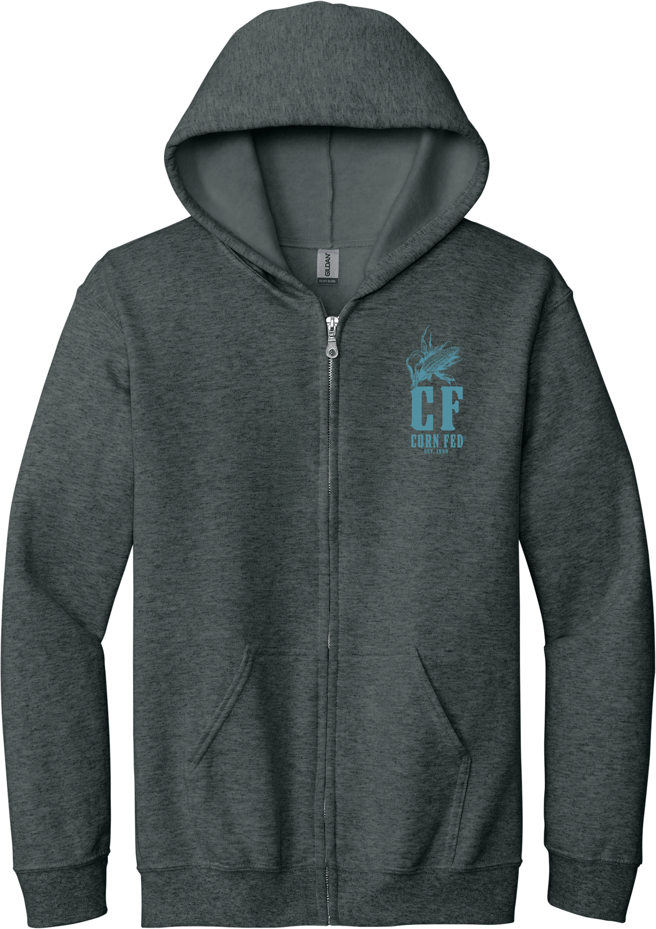 STACKED - Unisex Heavy Blend Zip Hoodie, Soft Casual Wear, Perfect for All Seasons, Ideal Gift for Farmers, Vintage Style, Built Tough.