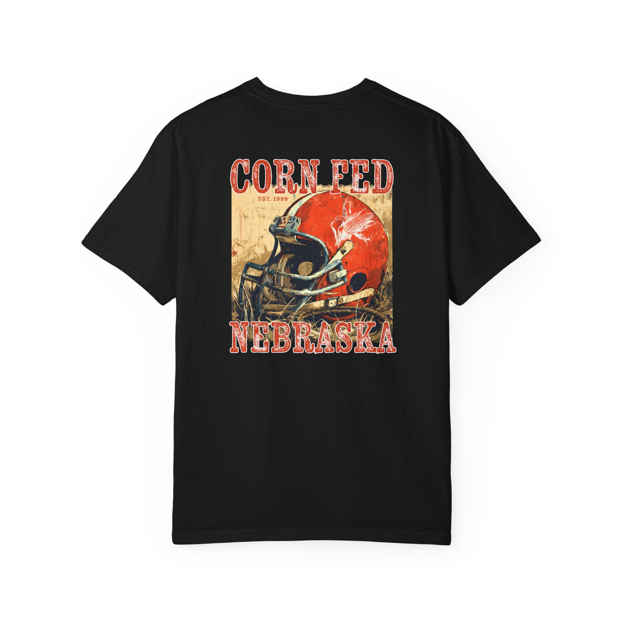NEBRASKA - Adult Comfort Colors Unisex 100% Cotton T-Shirt.  The soft, relaxed fit allows for easy wear in both casual and semi-formal settings.