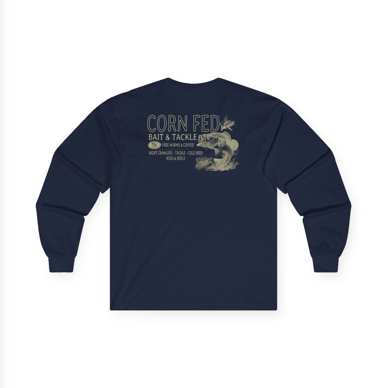 Bait & Tackle Long Sleeve T-Shirt - 100% Preshrunk Cotton, Comfort