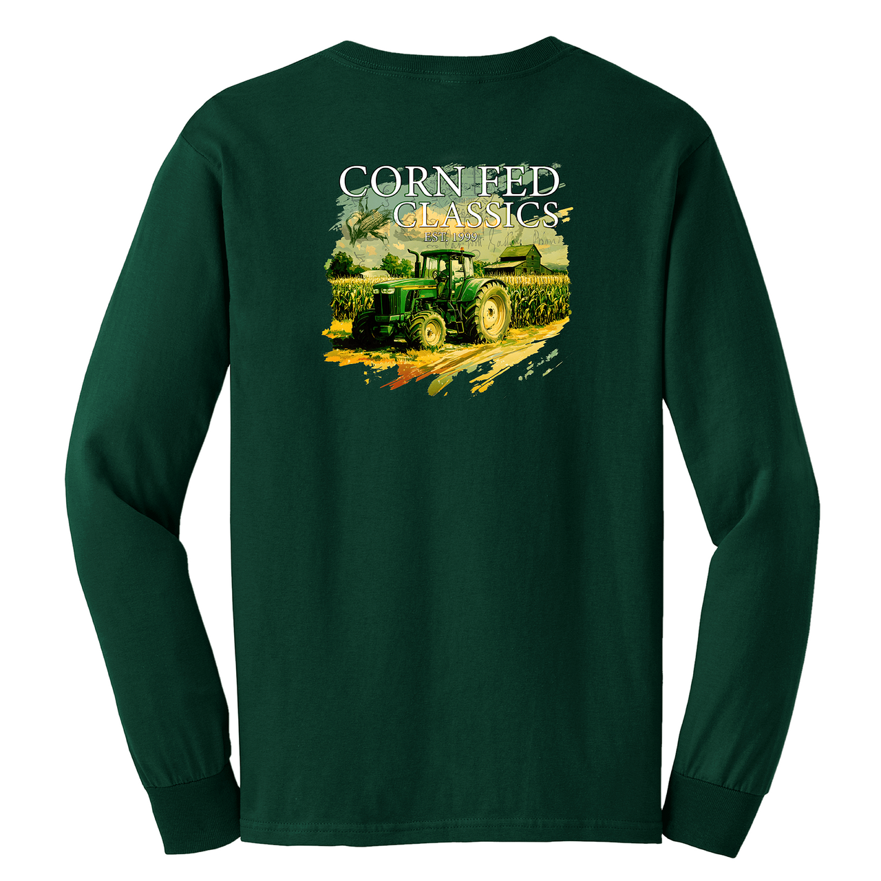Corn Fed Classics Long Sleeve T-Shirt - 100% Preshrunk Cotton, Comfort