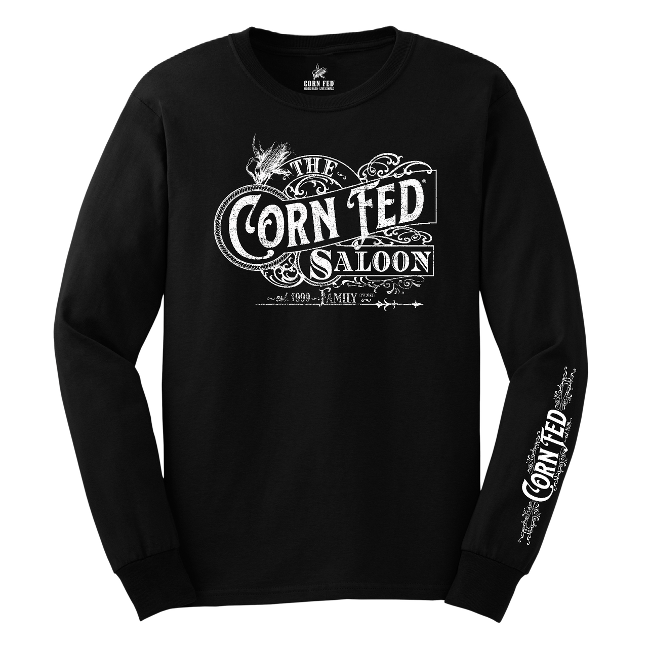 Saloon Long Sleeve T-Shirt - 100% Preshrunk Cotton, Comfort