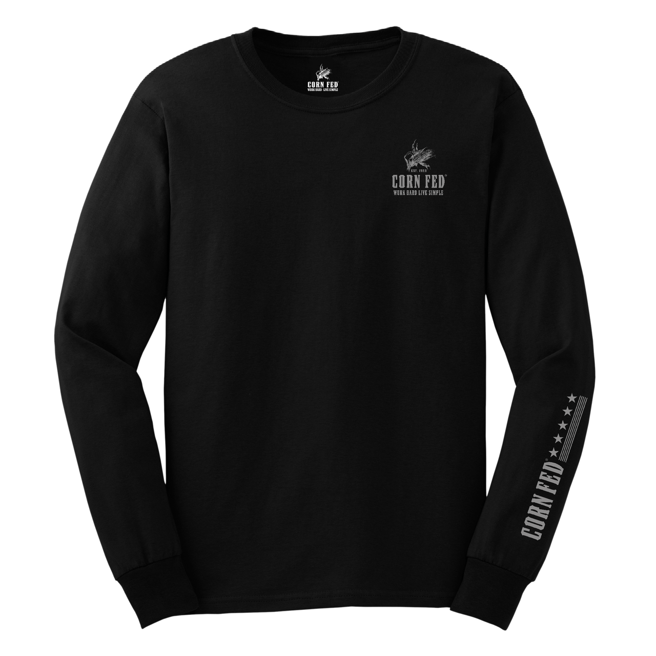 Built on Back Roads Long Sleeve T-Shirt - 100% Preshrunk Cotton, Comfort